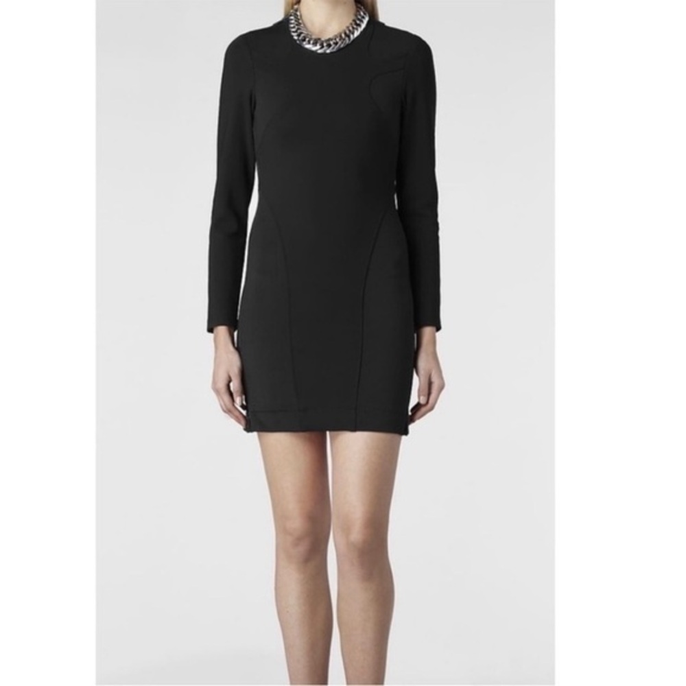 All Saints Essi black scuba mini dress
